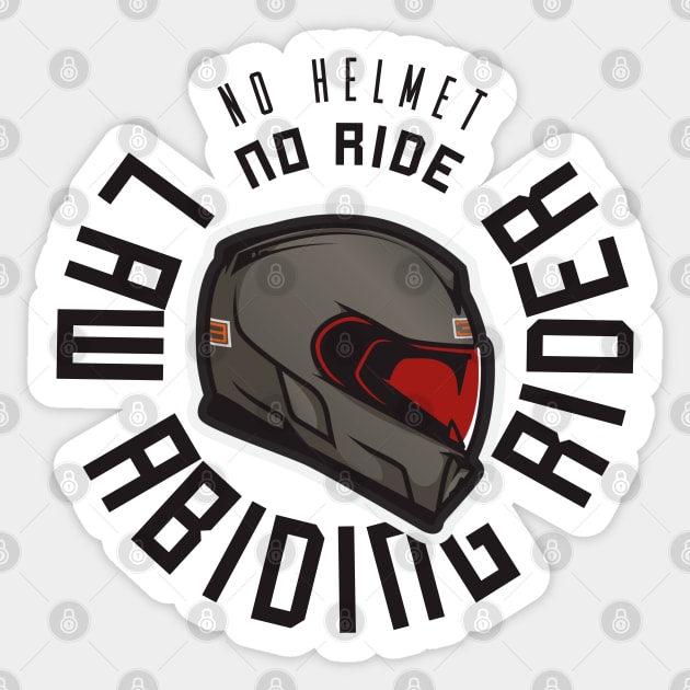 Law Abiding Rider Black Sticker by BroxArtworx